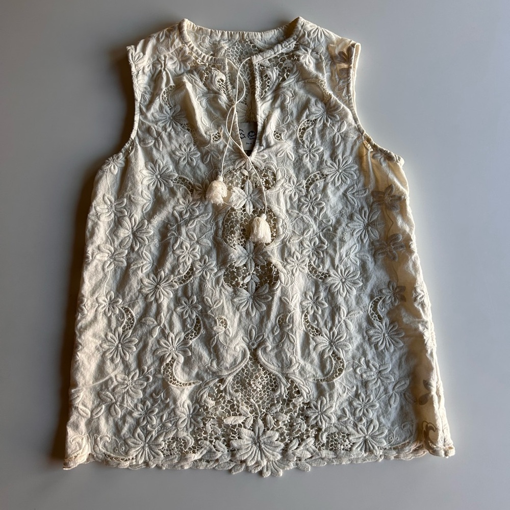 Cream Sleeveless Top by SEA